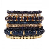 Multicolor Stretch Bracelet Navy - The Pink Pineapple 850