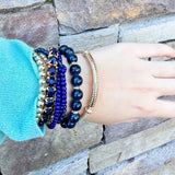 Multicolor Stretch Bracelet Navy - The Pink Pineapple 850