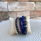Multicolor Stretch Bracelet Navy - The Pink Pineapple 850