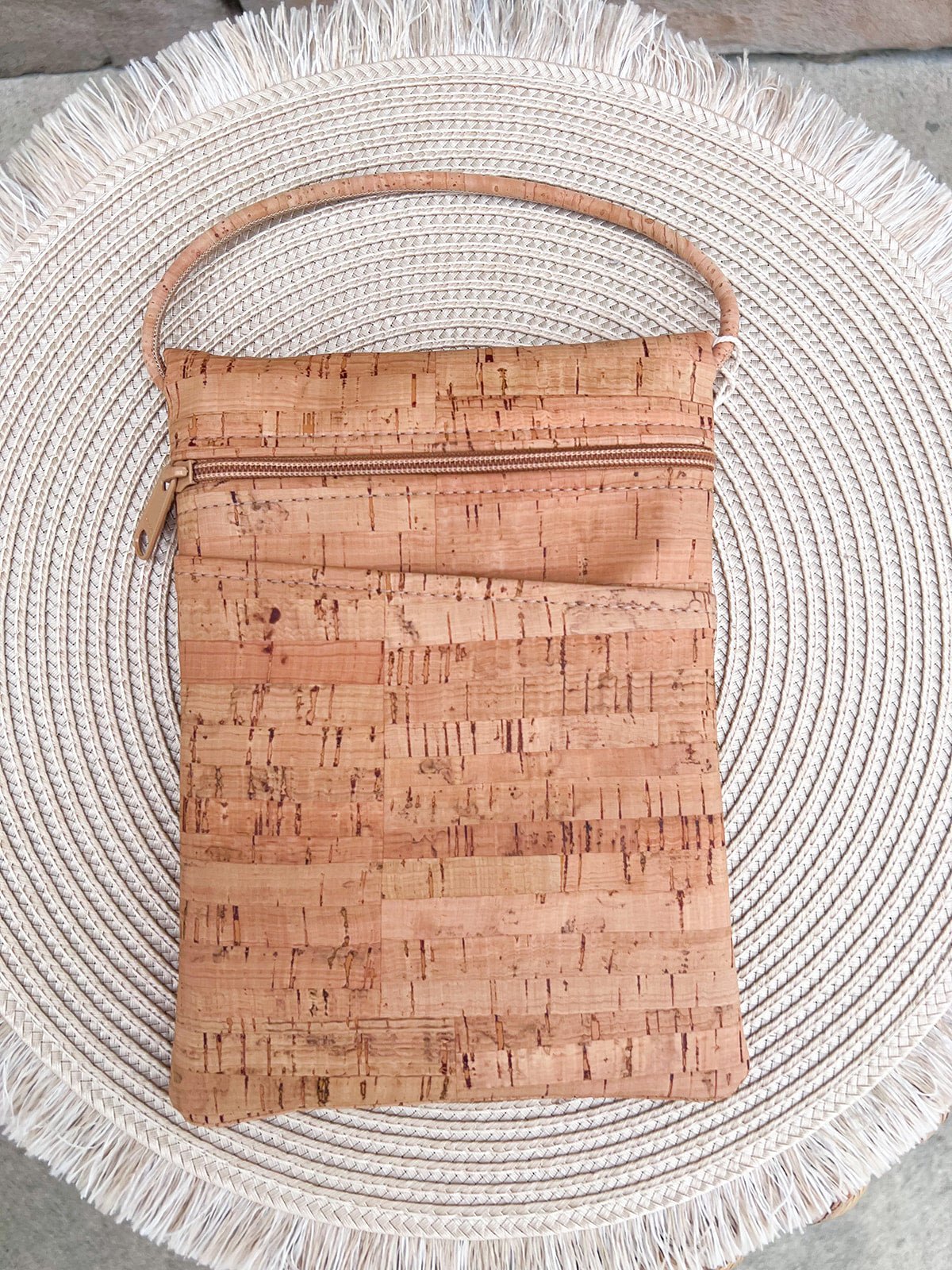 [Natalie Therese] Handmade Mini Genuine Cork Crossbody Bag - The Pink Pineapple 850