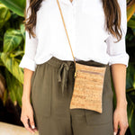 [Natalie Therese] Handmade Mini Genuine Cork Crossbody Bag - The Pink Pineapple 850