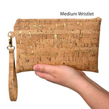 [Natalie Therese] Handmade Speckled Genuine Cork Wristlet - The Pink Pineapple 850