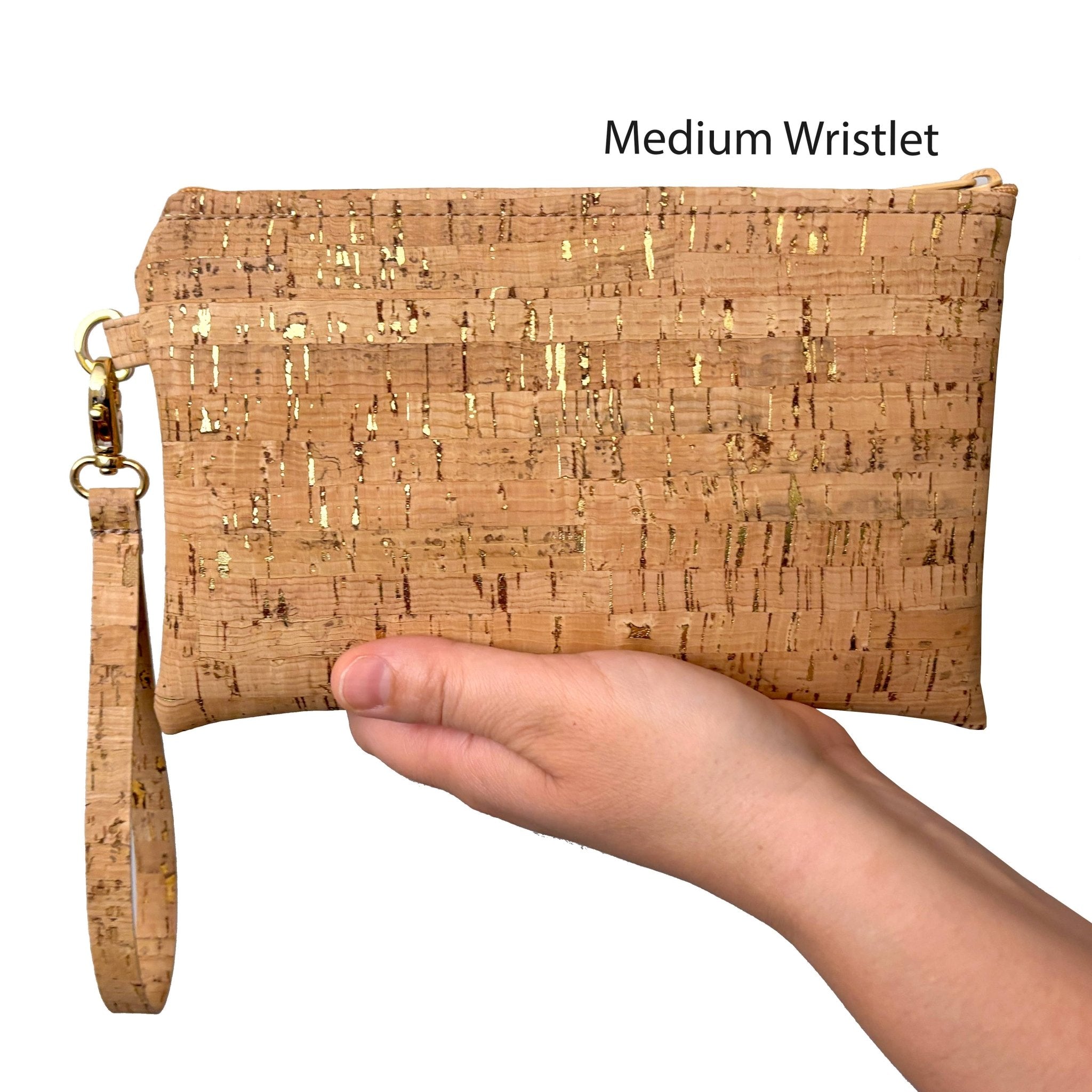[Natalie Therese] Handmade Speckled Genuine Cork Wristlet - The Pink Pineapple 850