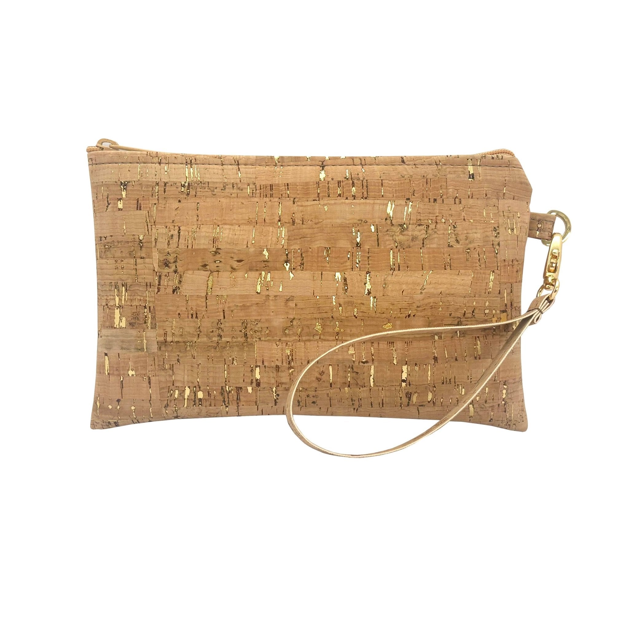 [Natalie Therese] Handmade Speckled Genuine Cork Wristlet - The Pink Pineapple 850
