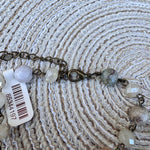 Natural Stone Bead Necklace with Agate Pendant-Cream - The Pink Pineapple 850
