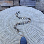 Natural Stone Bead Necklace with Agate Pendant-Cream - The Pink Pineapple 850