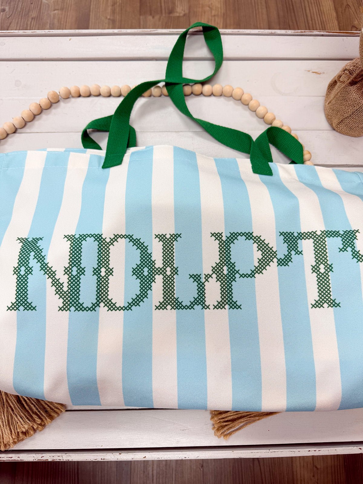NDLPT Blue Striped Tote - The Pink Pineapple 850