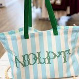 NDLPT Blue Striped Tote - The Pink Pineapple 850