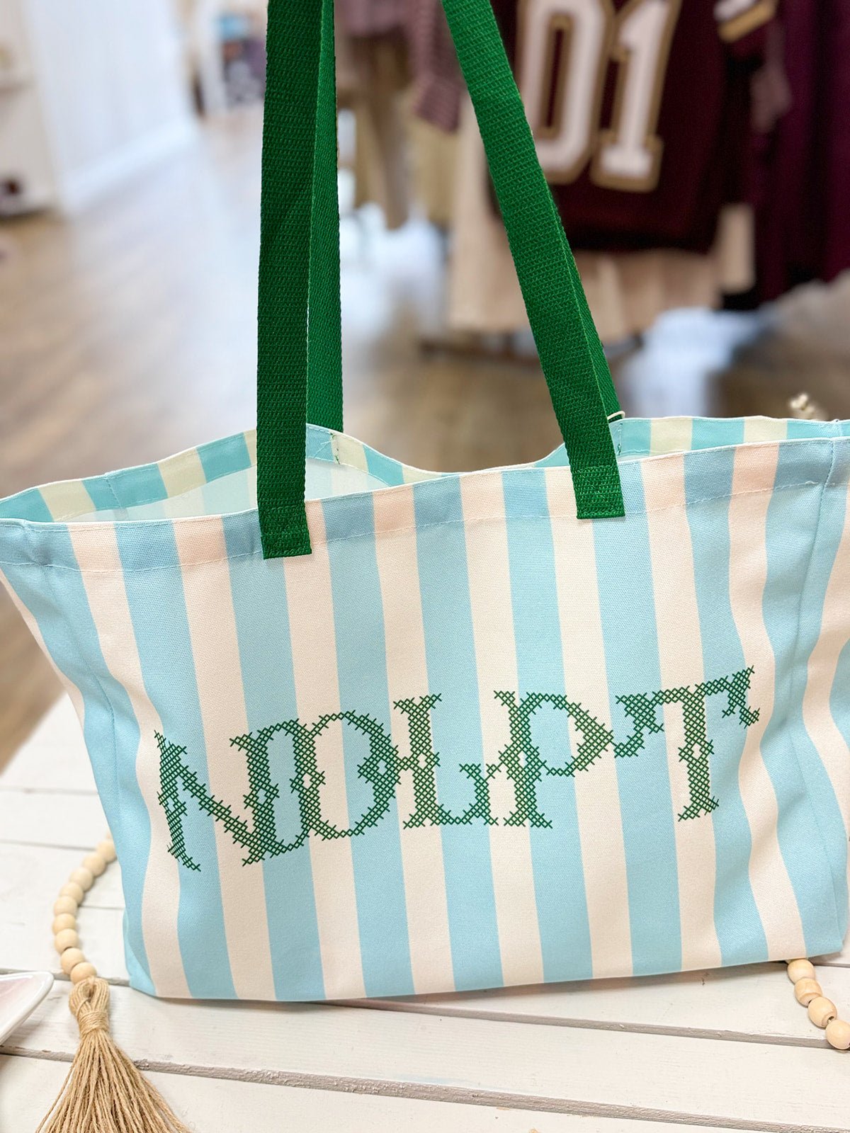 NDLPT Blue Striped Tote - The Pink Pineapple 850