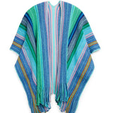 Nicola Cape Blue Mix Fringe - The Pink Pineapple 850