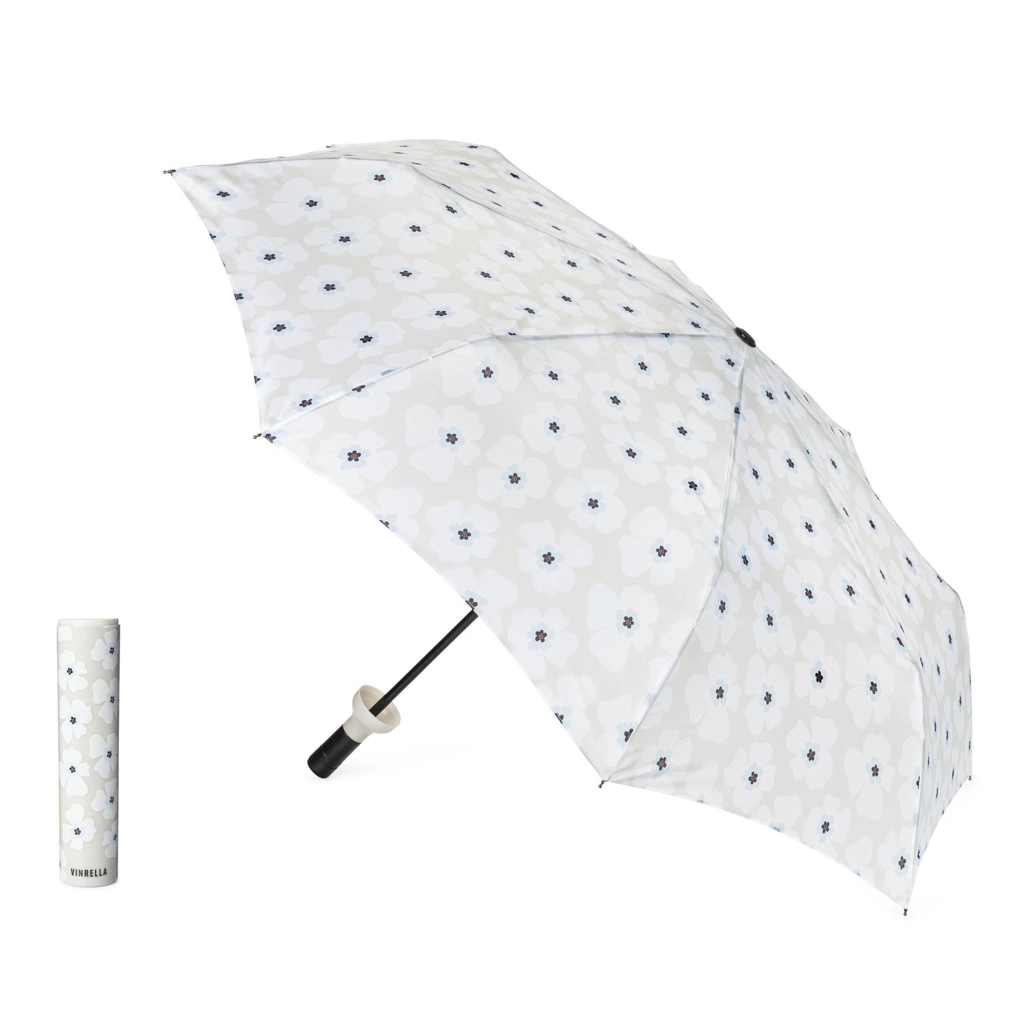 Nikki on Grey Bottle Umbrella - The Pink Pineapple 850