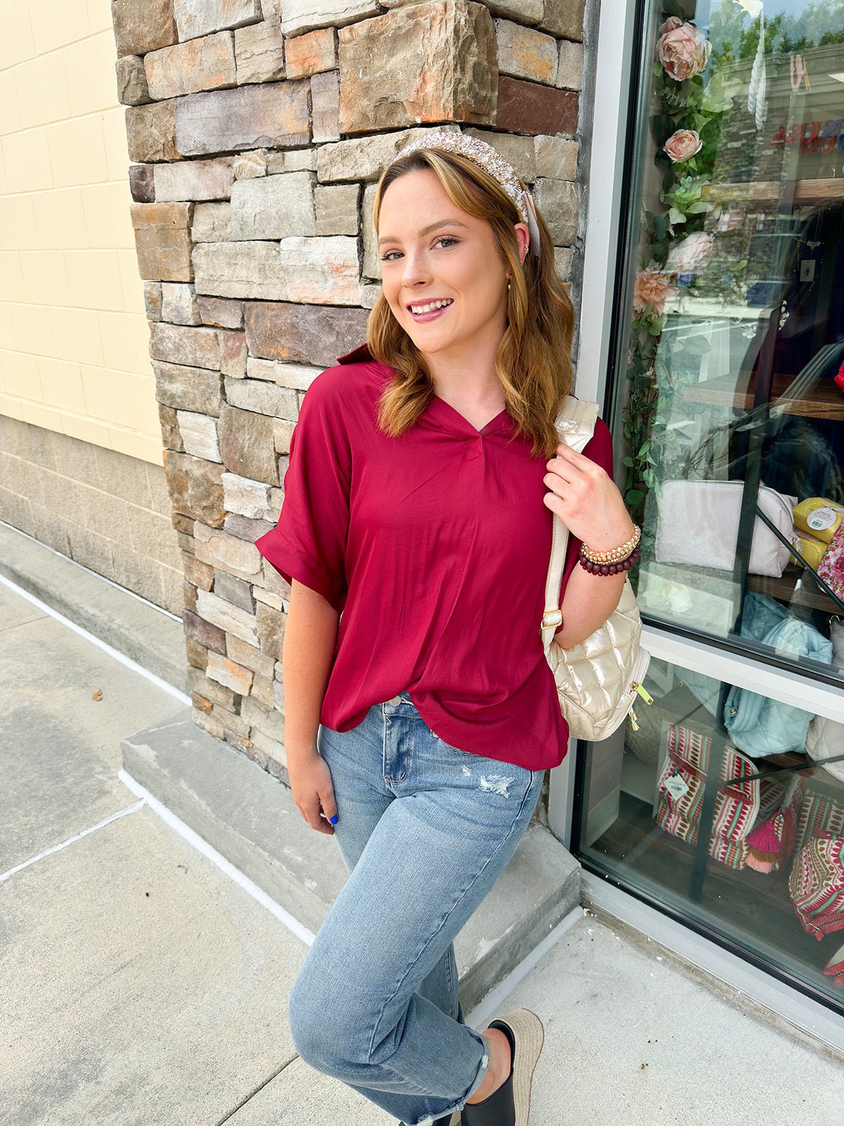 No Competition Short Sleeve Blouse - The Pink Pineapple 850