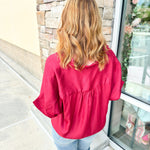 No Competition Short Sleeve Blouse - The Pink Pineapple 850