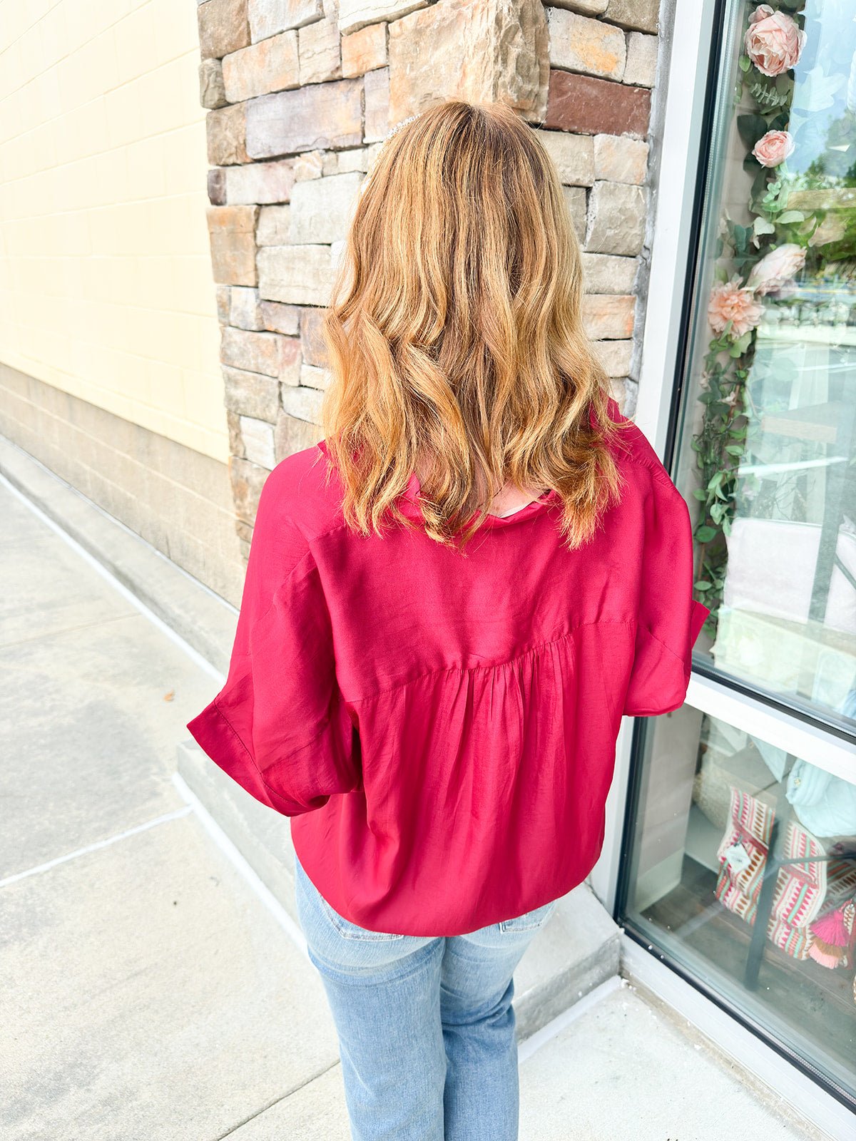 No Competition Short Sleeve Blouse - The Pink Pineapple 850