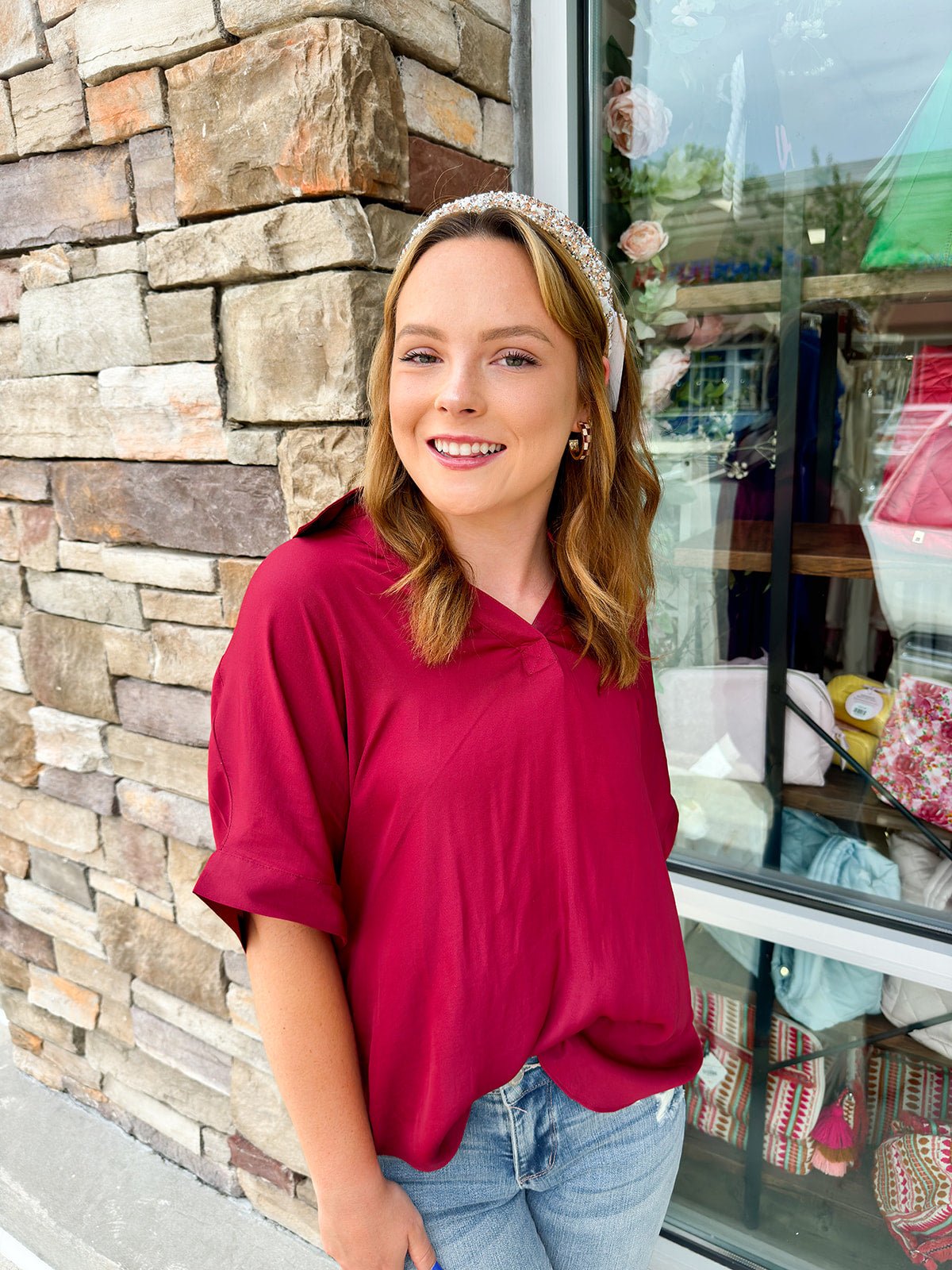 No Competition Short Sleeve Blouse - The Pink Pineapple 850