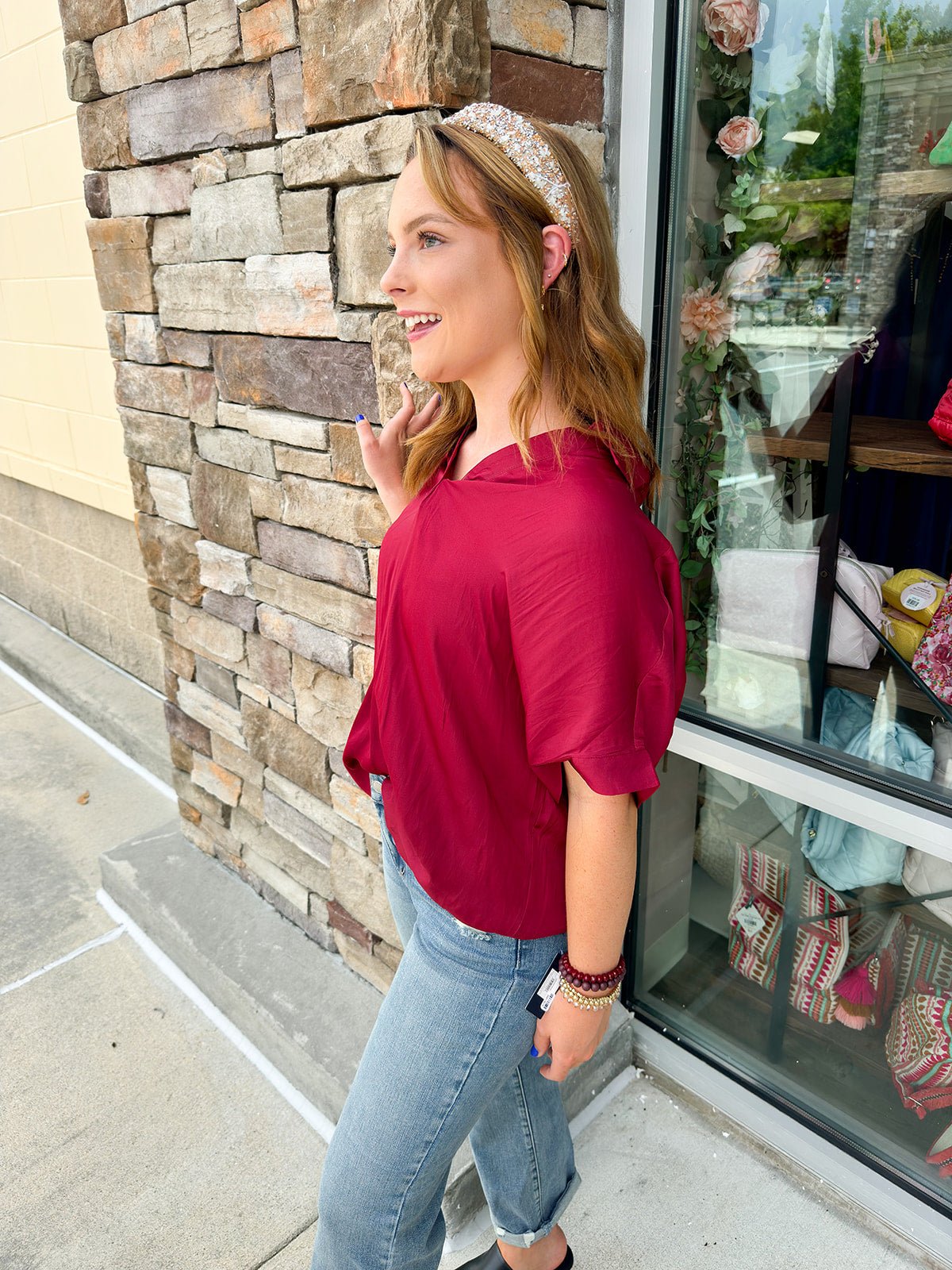 No Competition Short Sleeve Blouse - The Pink Pineapple 850