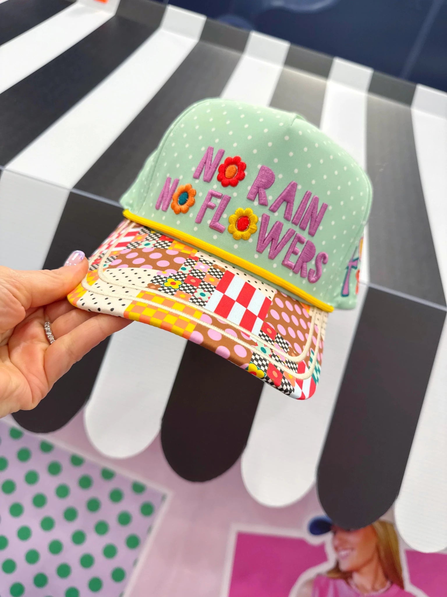 No Rain, No Flowers Snapback Hat - The Pink Pineapple 850