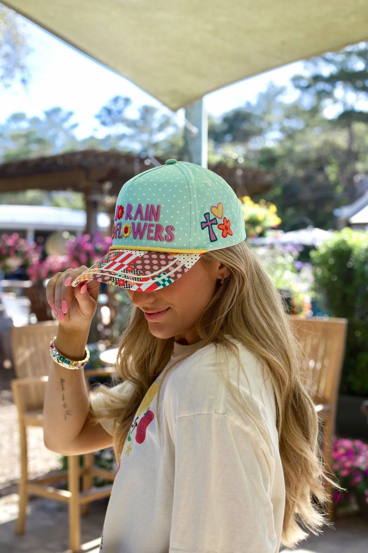 No Rain, No Flowers Snapback Hat - The Pink Pineapple 850