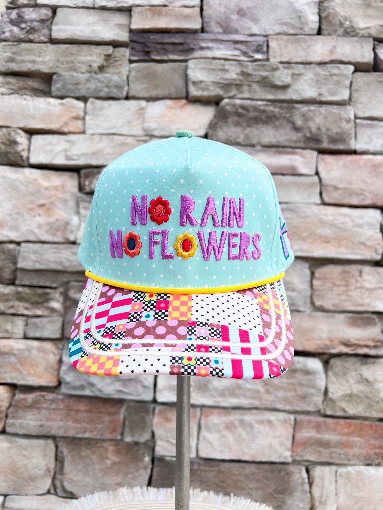 No Rain, No Flowers Snapback Hat - The Pink Pineapple 850