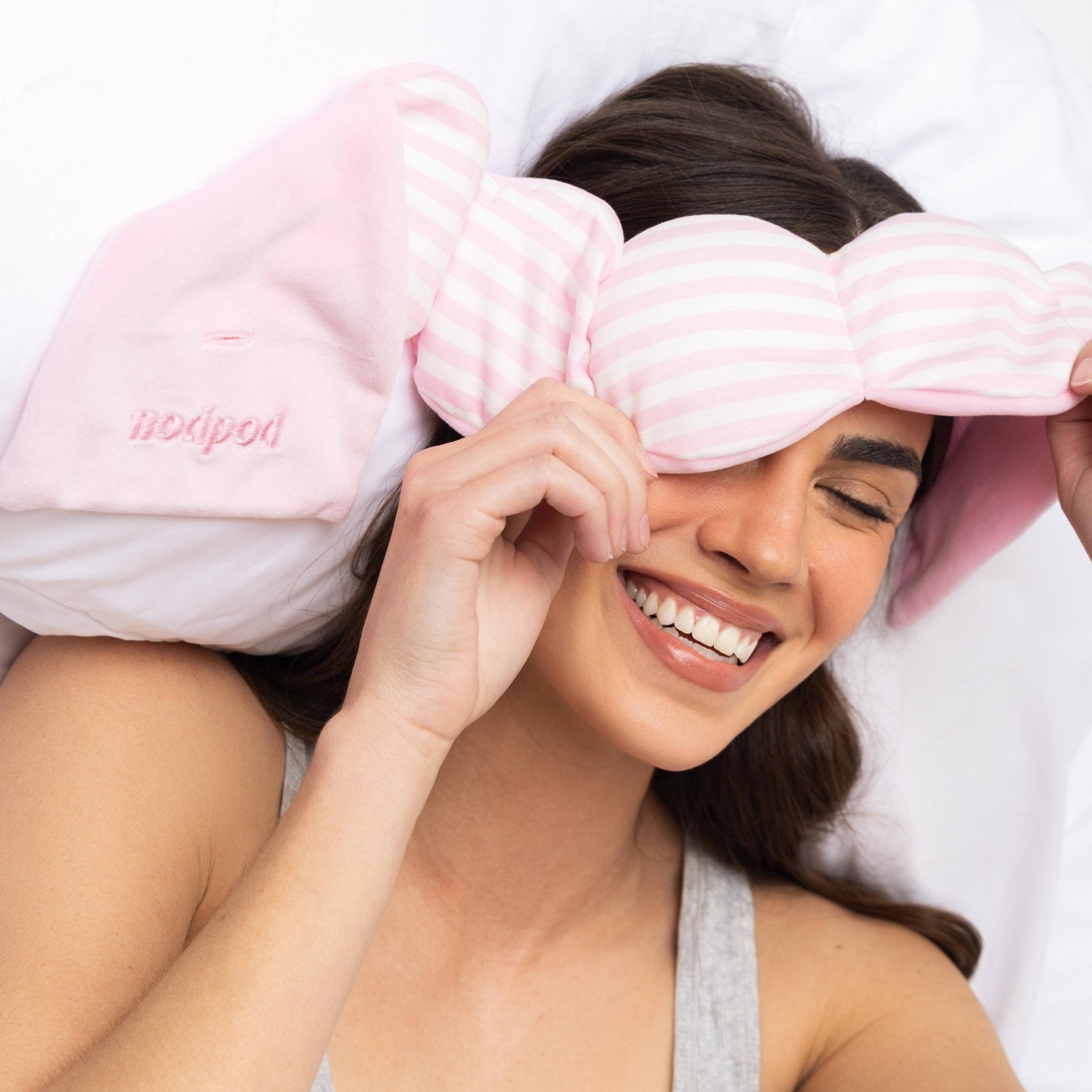 [nodpod] Pink Cabana Weighted Eye Sleep Mask - The Pink Pineapple 850