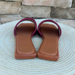 Noles Embroidered Sandals in Garnet - The Pink Pineapple 850