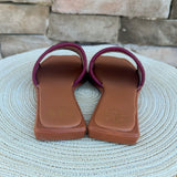 Noles Embroidered Sandals in Garnet - The Pink Pineapple 850