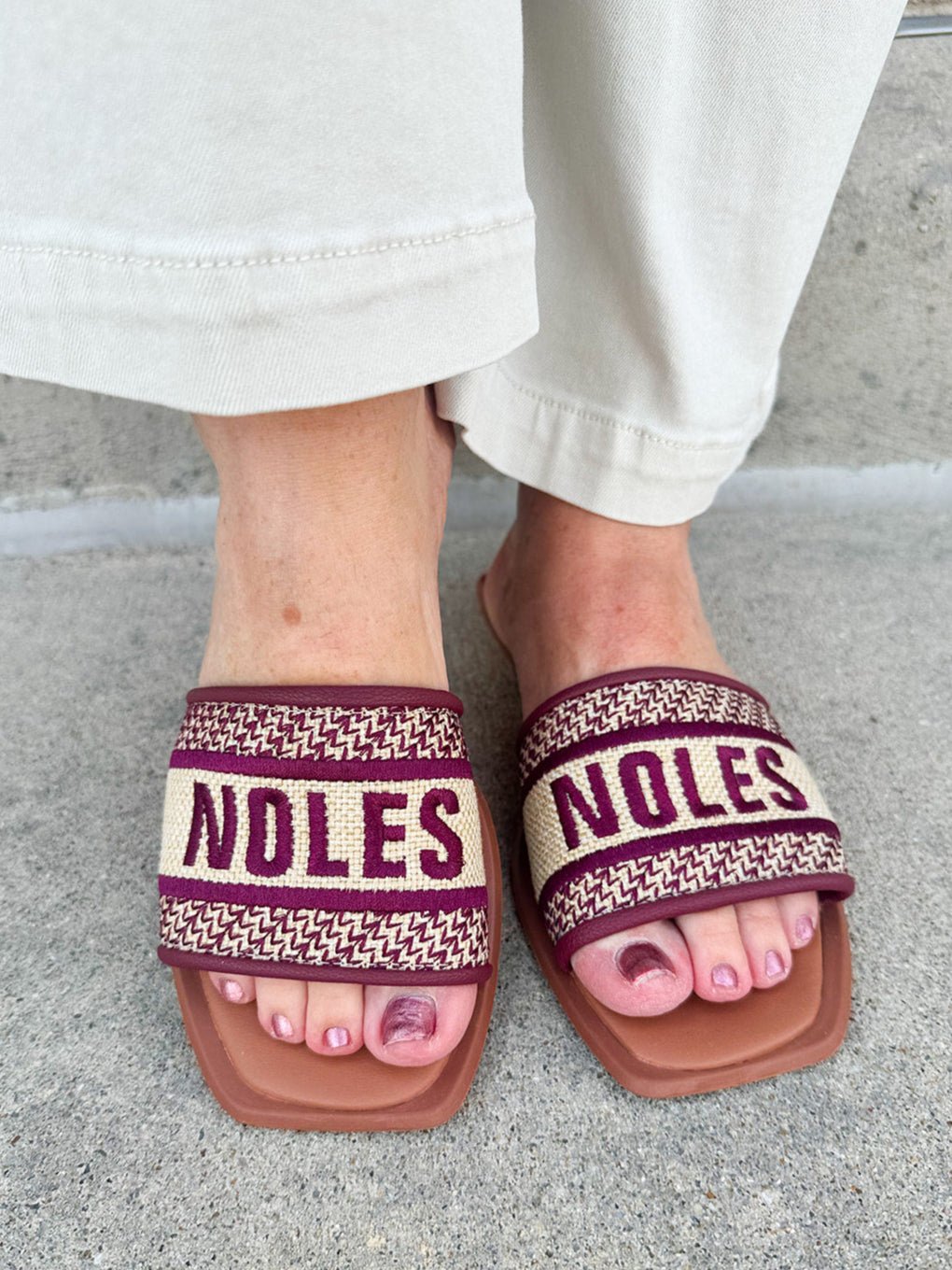 Noles Embroidered Sandals in Gold - The Pink Pineapple 850