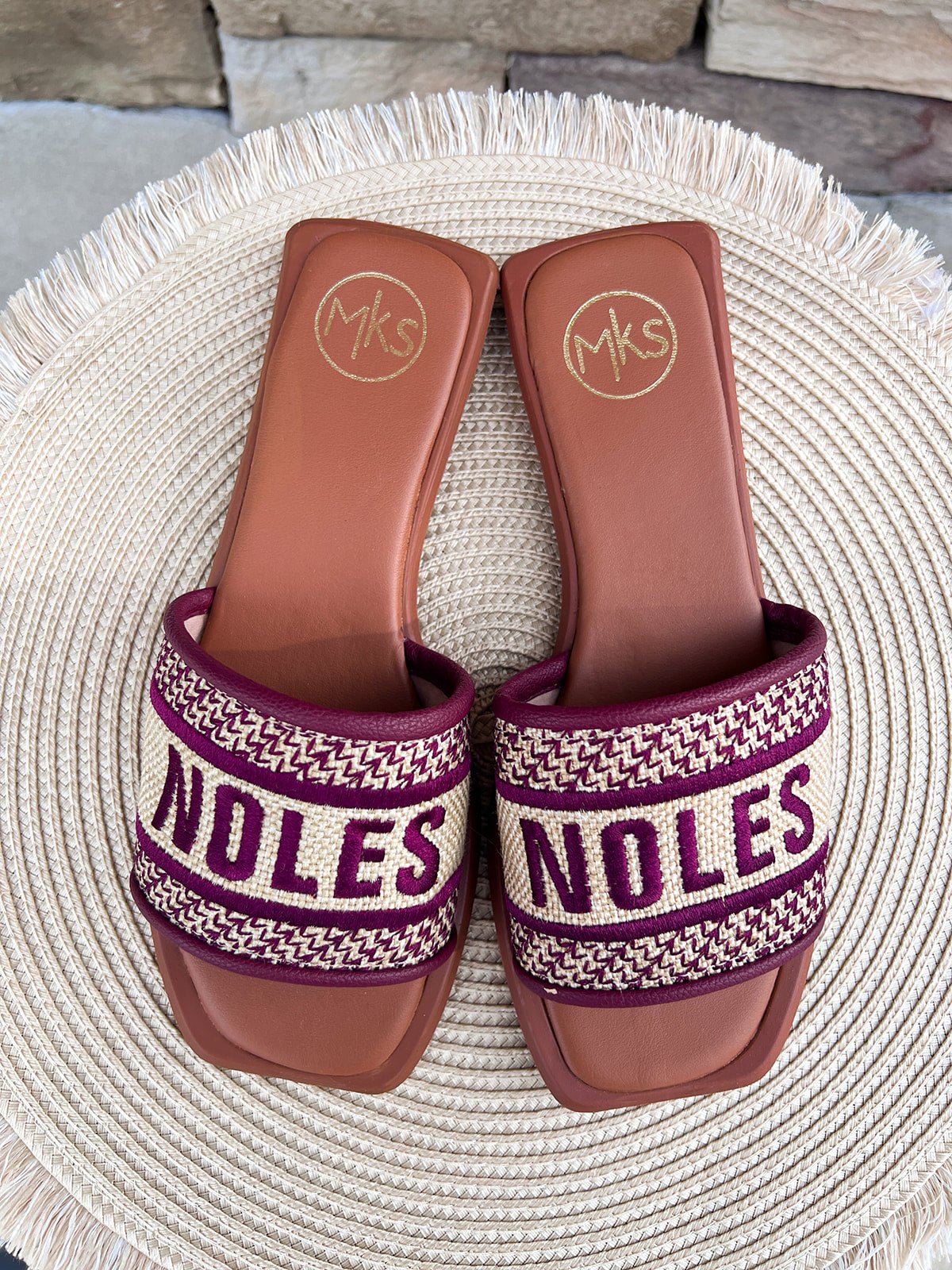 Noles Embroidered Sandals in Gold - The Pink Pineapple 850