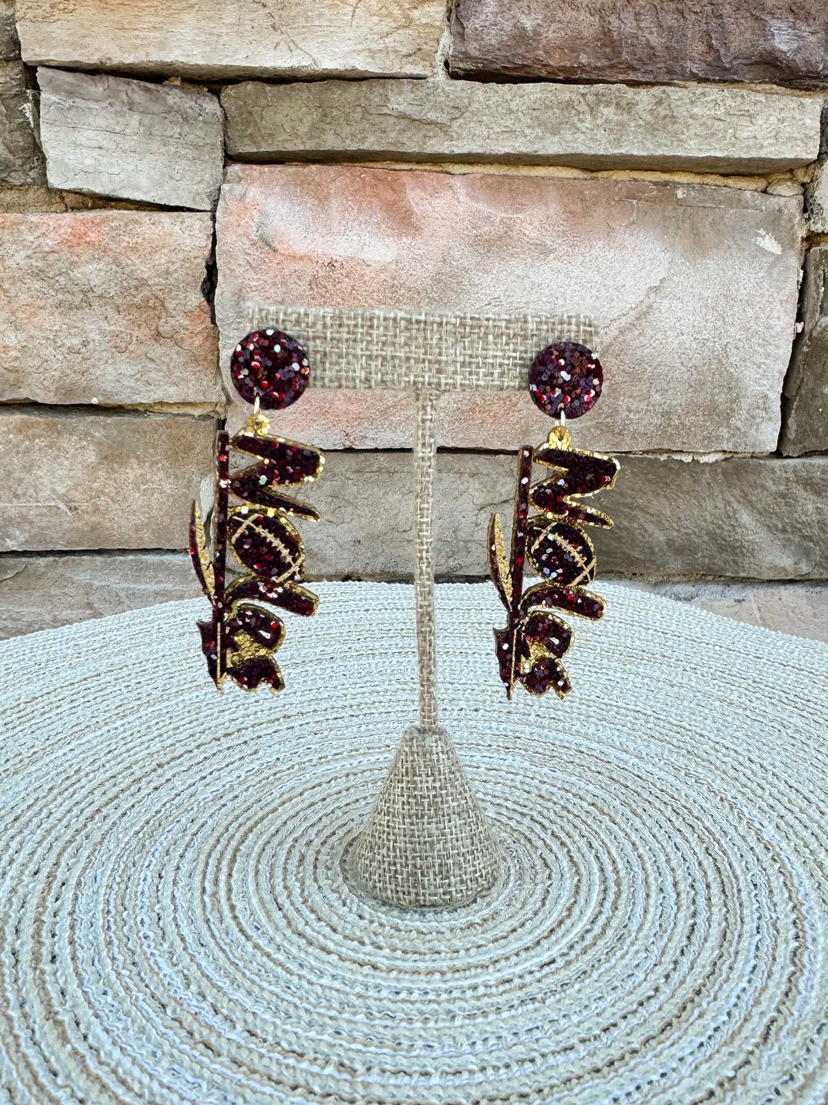 Noles Spirit Sparkle Earrings - The Pink Pineapple 850