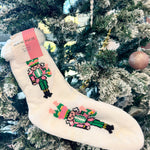 Nutcracker Champagne Slipper Socks - The Pink Pineapple 850