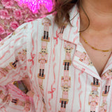 Nutcracker Ribbons Flannel PJ Set - The Pink Pineapple 850