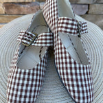 [Oasis Society] Soho Coffee Gingham Ballet Flat - The Pink Pineapple 850