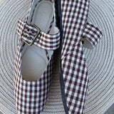 [Oasis Society] Soho Coffee Gingham Ballet Flat - The Pink Pineapple 850