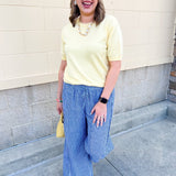 Ocean Breeze Striped Wide - Leg Pants - The Pink Pineapple 850