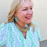 Ocean Glow Drop Earrings in Light Turquoise - The Pink Pineapple 850
