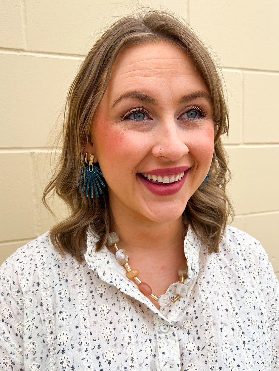 Ocean Glow Drop Earrings in Slate Blue - The Pink Pineapple 850