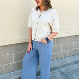 Off Duty Striped Pants - The Pink Pineapple 850