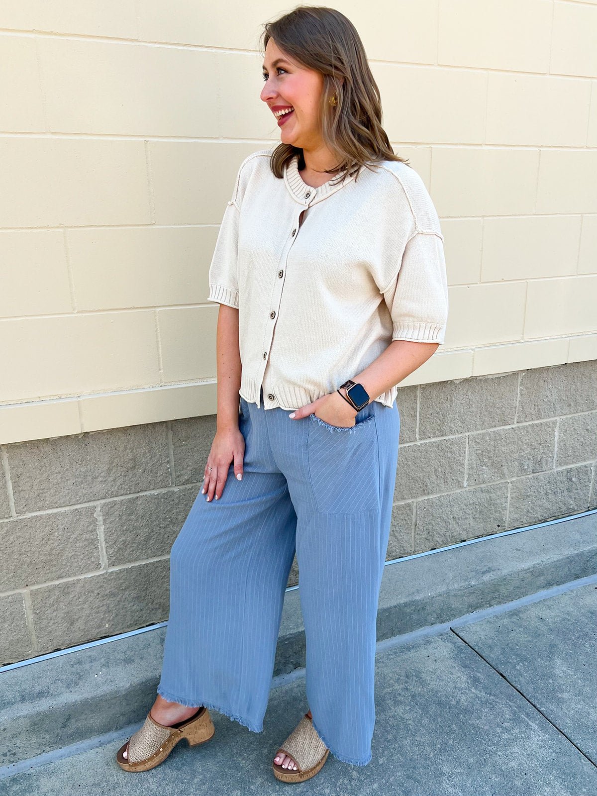 Off Duty Striped Pants - The Pink Pineapple 850