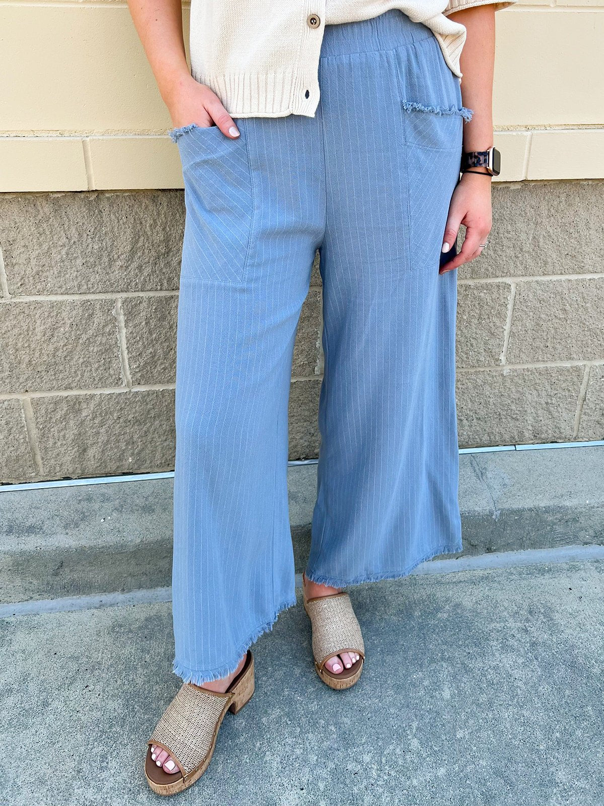 Off Duty Striped Pants - The Pink Pineapple 850