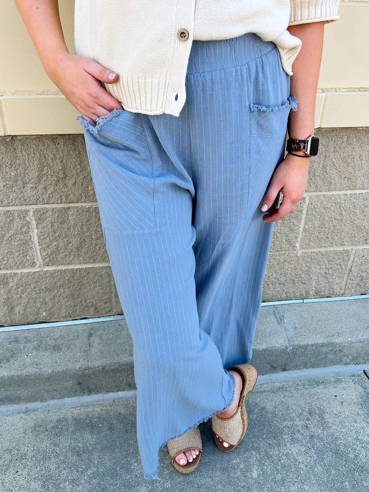Off Duty Striped Pants - The Pink Pineapple 850