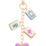 Oh My Mahj Heart Cluster Bag Charm in Pastel Multi - The Pink Pineapple 850