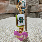 Oh My Mahj Heart Cluster Bag Charm in Pastel Multi - The Pink Pineapple 850