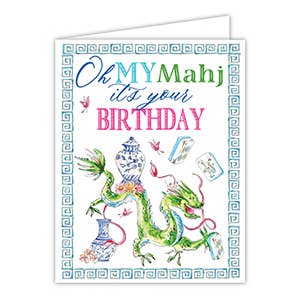 Oh My Mahj It’s Your Birthday Dragon Greeting Card - The Pink Pineapple 850