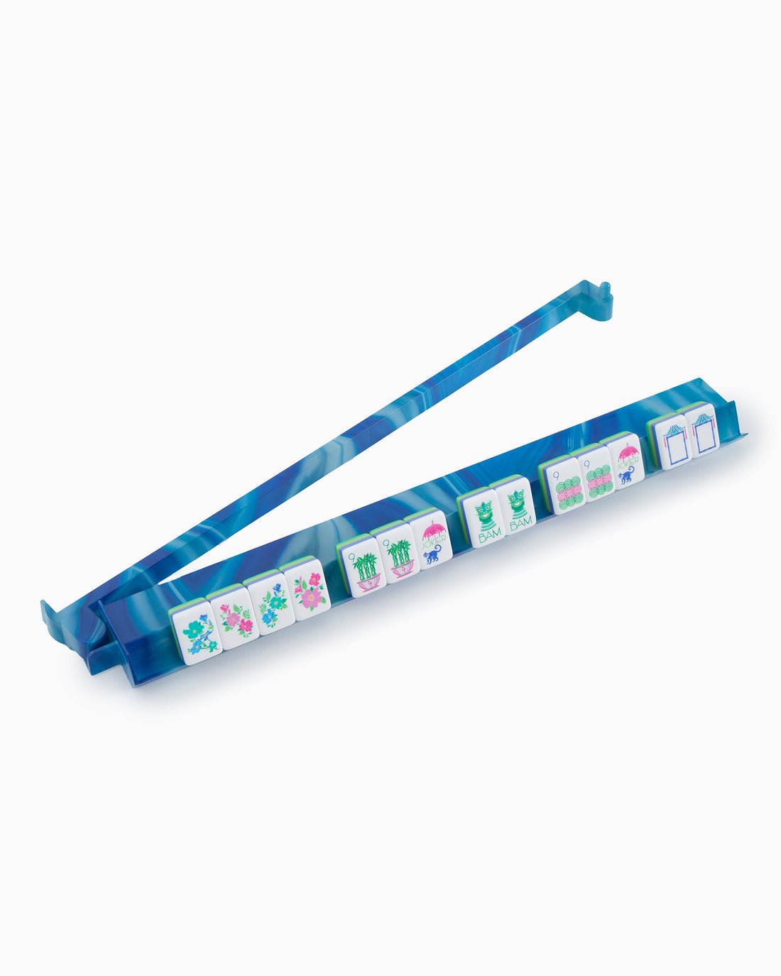 [Oh My Mahjong] Blue Lace Agate Mahjong Rack & Pusher Set - The Pink Pineapple 850