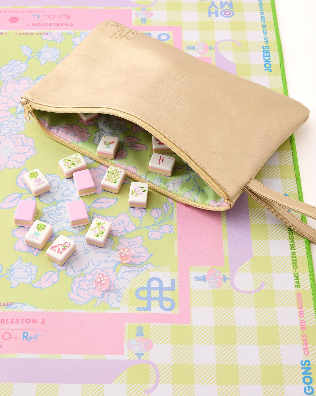 [Oh My Mahjong] Champagne Bloom Tile Bag - The Pink Pineapple 850