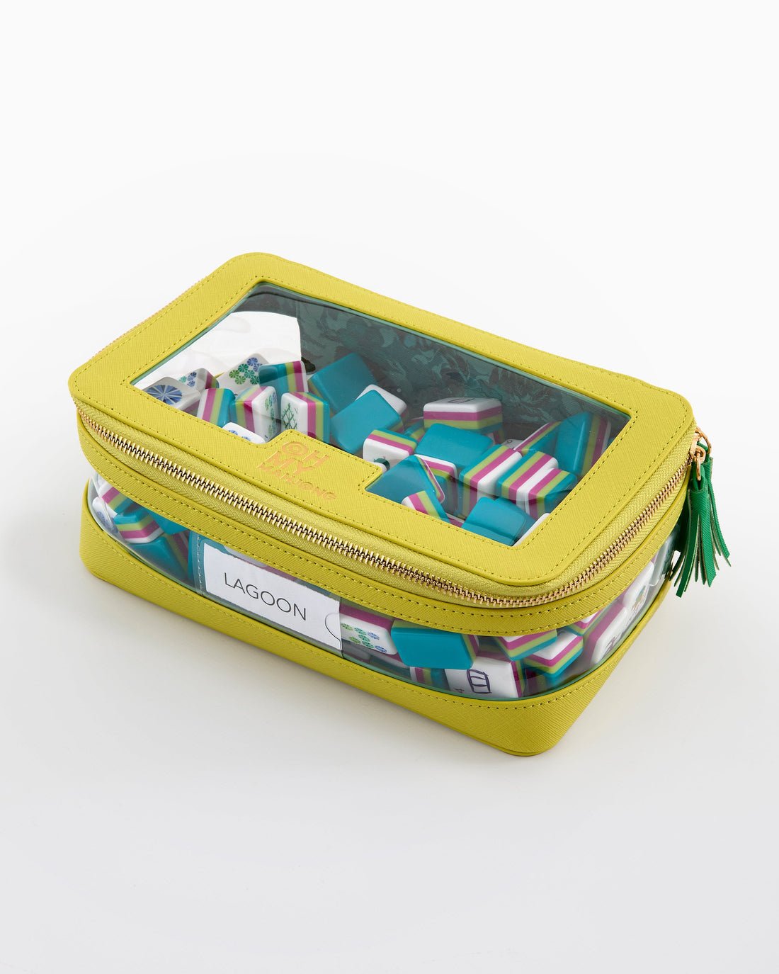 [Oh My Mahjong] Chartreuse Mahjong Tile Storage Bag - The Pink Pineapple 850