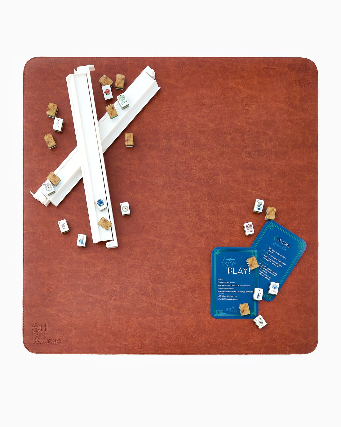 [Oh My Mahjong] Cognac Mahjong Mat - The Pink Pineapple 850