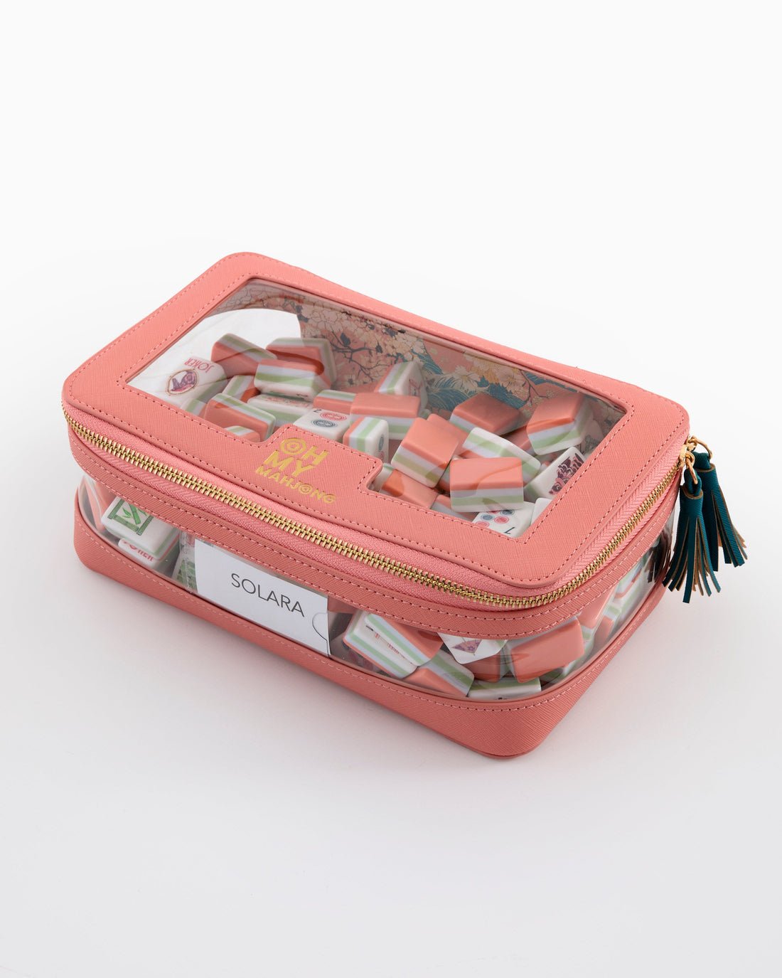 [Oh My Mahjong] Coral Mahjong Tile Storage Bag - The Pink Pineapple 850