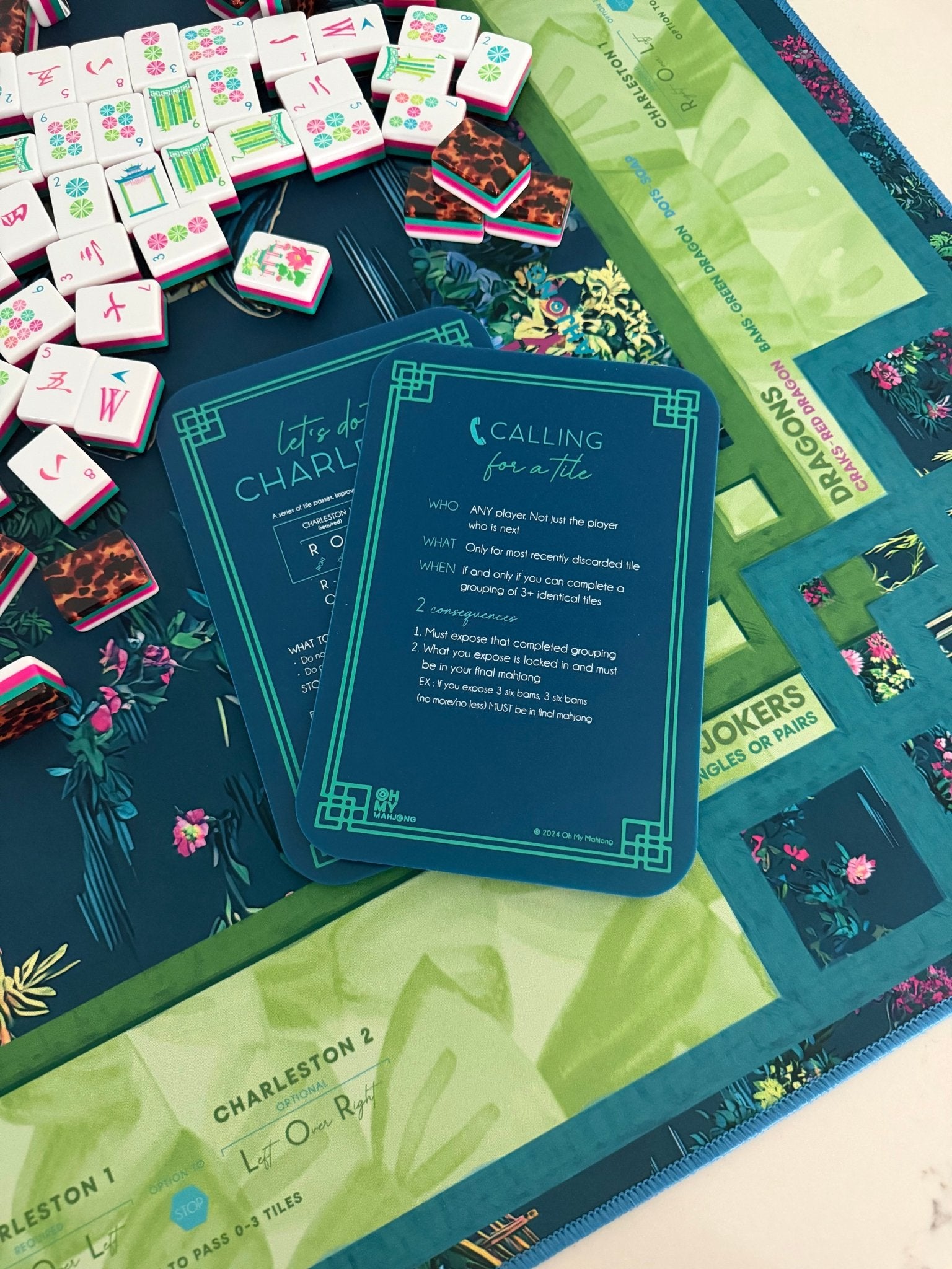 [Oh My Mahjong] Dark Blue Mahjong Shuffler - The Pink Pineapple 850