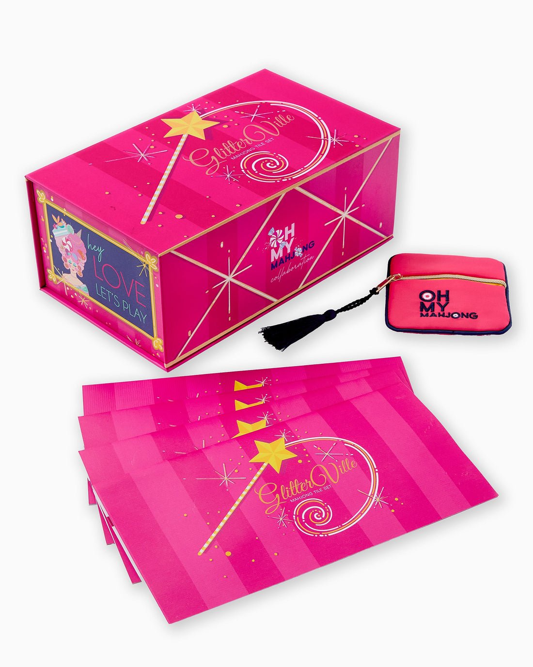 [Oh My Mahjong] Glitterville Mahjong Tiles - The Pink Pineapple 850
